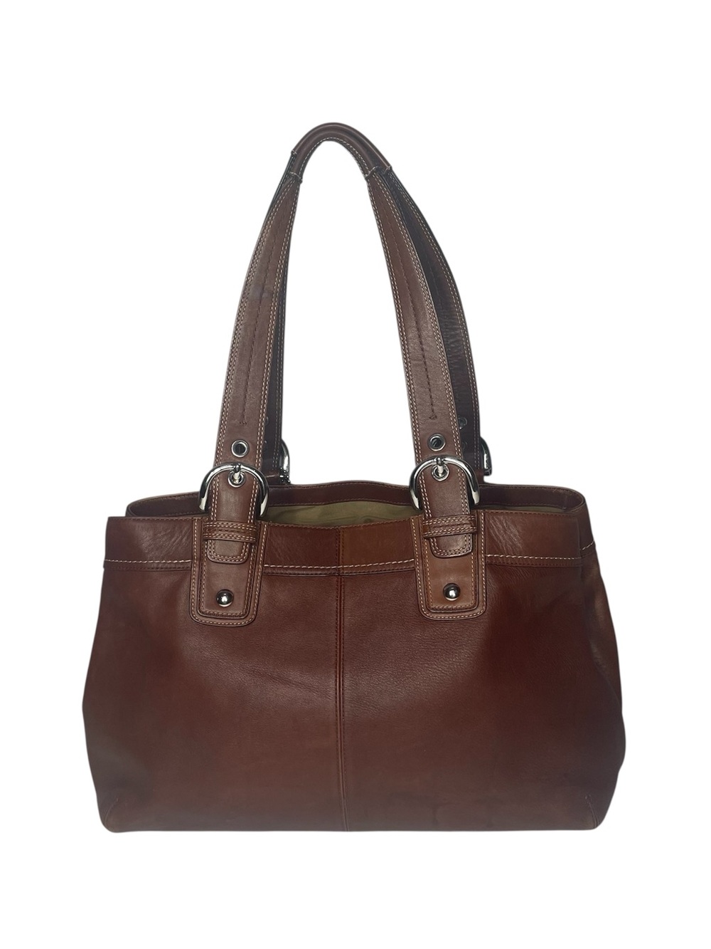 Coach Vintage Soho Pleated Leather Tote Shoulder Bag Purse Handbag Brown F13733 - Picture 2 of 11